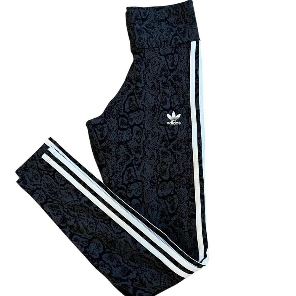 Adidas Women's Leggings Snake JC5751 Grey Anthracite Black size S gym athleisure